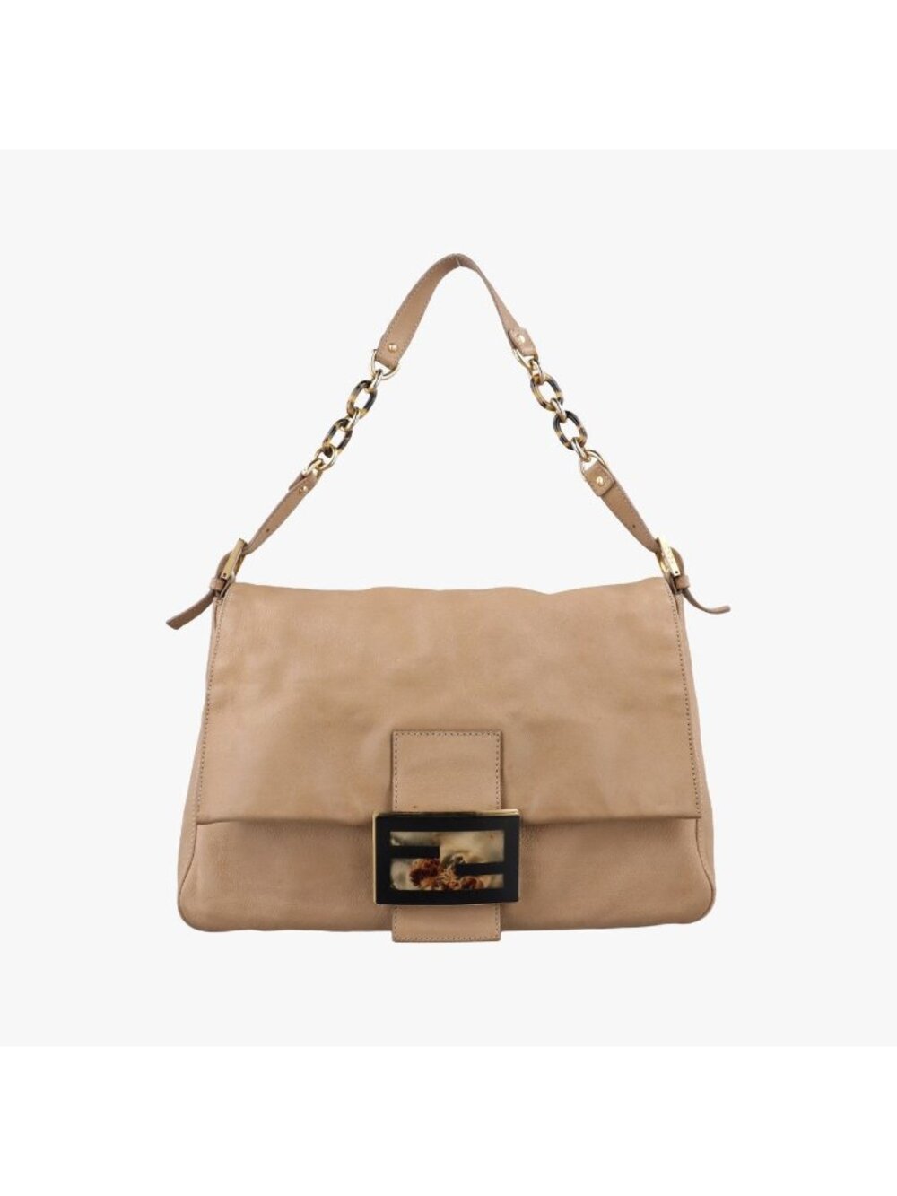 Fendi Big Mamma Bucket Beige Leather